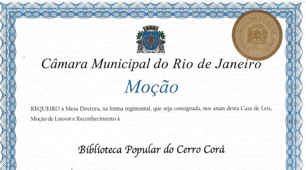 Moção de Louvor e Reconhecimento à Biblioteca Popular do Cerro Corá